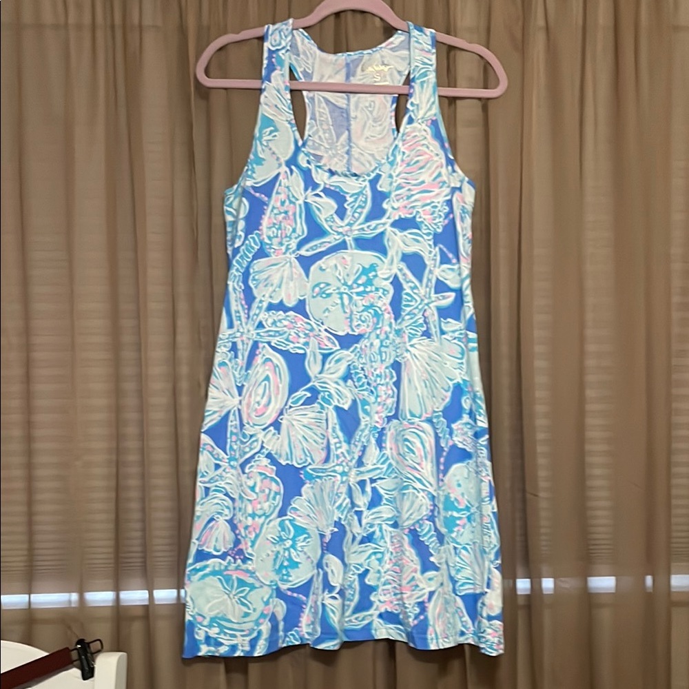 Lilly Pulitzer Blue and Pink Floral Melle Dress